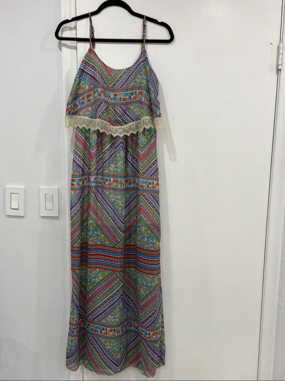 Speeckless Bohemian Multicolor Fringe-Trim Maxi Dress